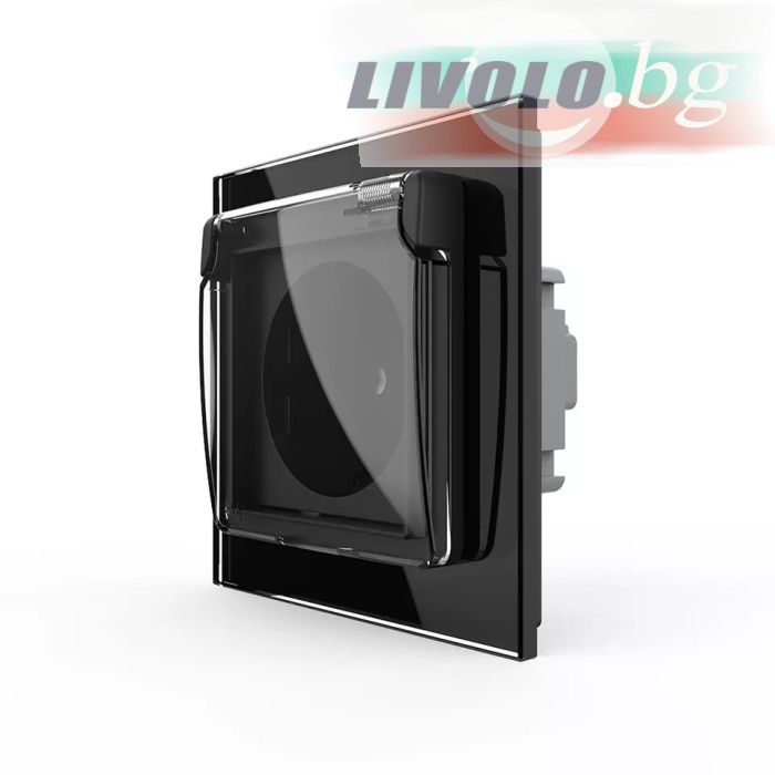 LIVOLO - VL-C7-C1EUWF-12 - Черен модул контакт влагозащитен 220V/16A