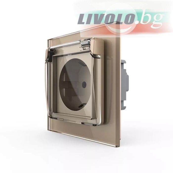 LIVOLO - VL-C7-C1EUWF-13 - Шампанско модул контакт влагозащитен 220V/16A