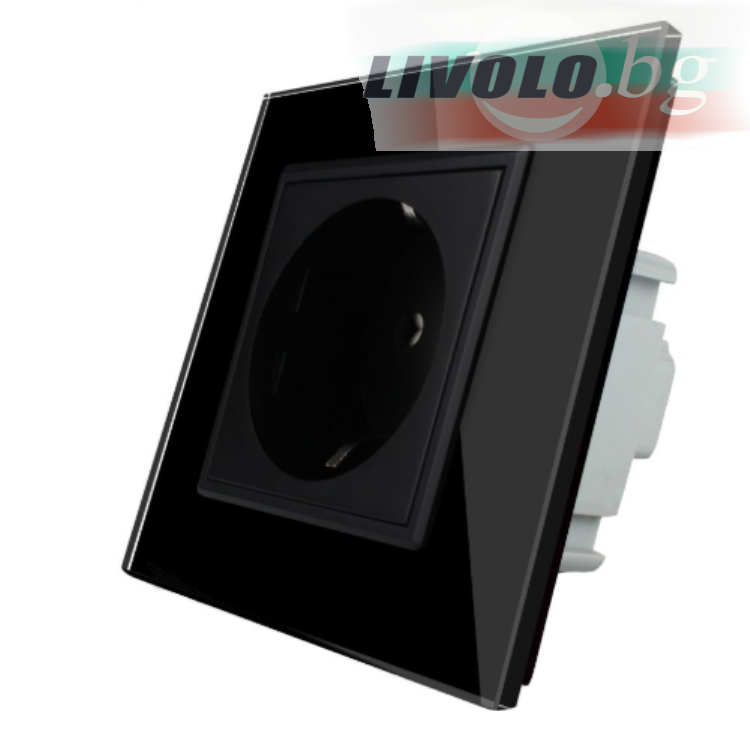 LIVOLO - VL-71EU-62 - Черен единичен контакт 220V/16A