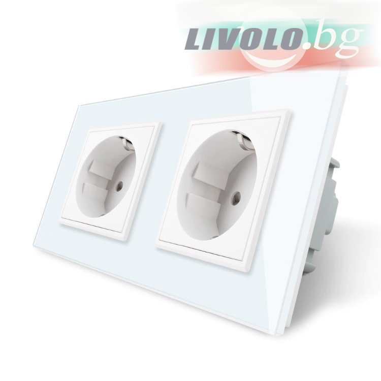 LIVOLO - VL-72EU-61 - Бял двоен контакт 2 x 220V/16A
