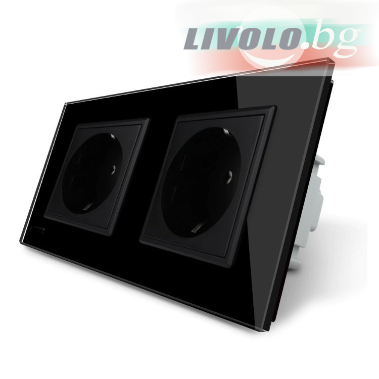 LIVOLO - VL-72EU-62 - Черен двоен контакт 2 x 220V/16A