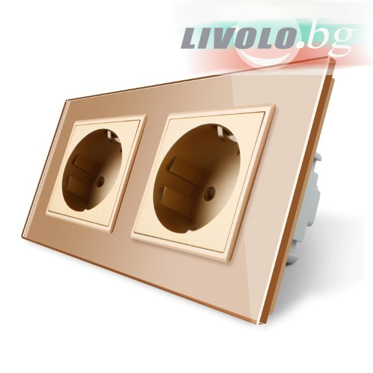 LIVOLO - VL-72EU-63 - Шампанско двоен контакт 2 x 220V/16A 