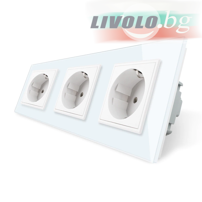 LIVOLO - VL-73EU-61 - Бял троен контакт 3 x 220V/16A