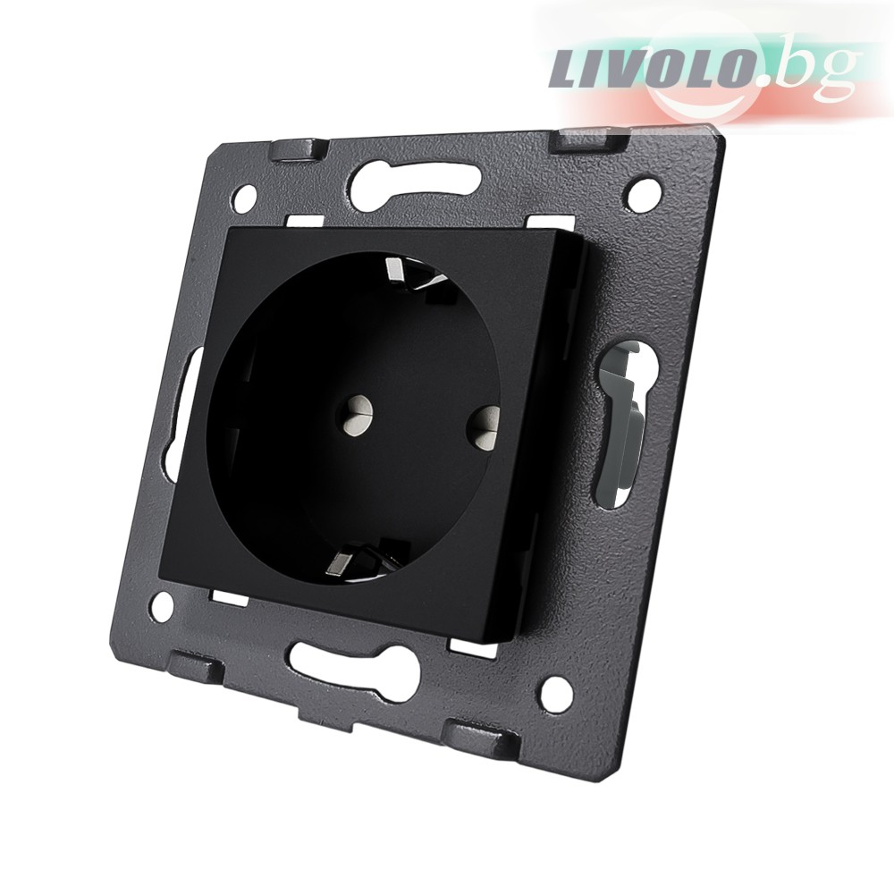 LIVOLO - WG-71EU-62 (VL-C7-C1EU-12) - Черен модул контакт 220V/16A