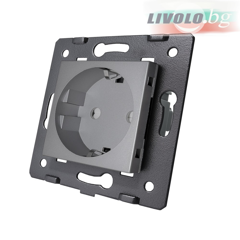 LIVOLO - WG-71EU-64 (VL-C7-C1EU-15) - Сребрист модул контакт 220V/16A