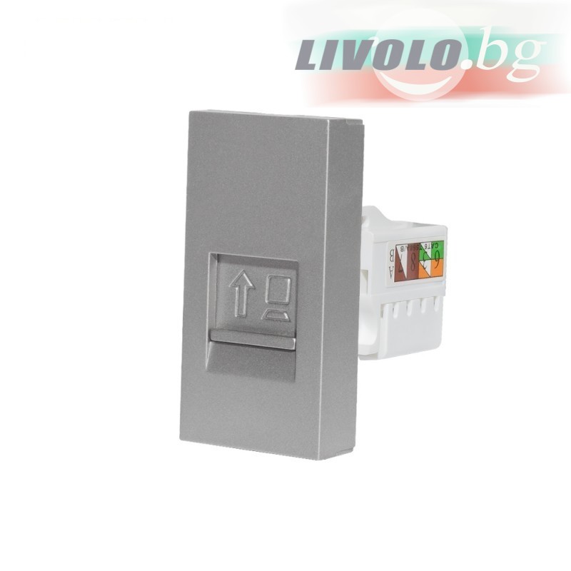 LIVOLO - WK-1-64 - Сребрист-металик LAN МОДУЛ 22.5 мм
