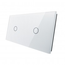 LIVOLO - 7011-61 (C7-C1/C1-11) - БЯЛ, панел кристално стъкло, 2 точка, 151mm*80mm, EU