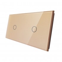 LIVOLO - 7011-63 (C7-C1/C1-13) - ШАМПАНСКО, панел кристално стъкло, 2 точка, 151mm*80mm, EU