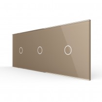 LIVOLO - 70111-63 (C7-C1/C1/C1-13) - ШАМПАНСКО, панел кристално стъкло, 3 точки, 223mm*80mm, EU