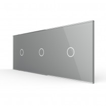 LIVOLO - 70111-64 (C7-C1/C1/C1-13) - СРЕБРИСТ, панел кристално стъкло, 3 точки, 223mm*80mm, EU