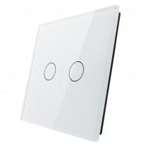 LIVOLO - 702-61 (C7-C2-11) - БЯЛ, панел кристално стъкло, 2 точки, 80mm*80mm, EU
