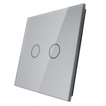 LIVOLO - 702-64 (C7-C2-15) - СРЕБРИСТ, панел кристално стъкло, 2 точки, 80mm*80mm, EU