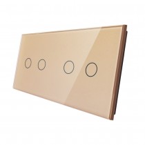LIVOLO - 7022-63 (C7-C2/C2-13) - ШАМПАНСКО, панел кристално стъкло, 4 точки, 151mm*80mm, EU