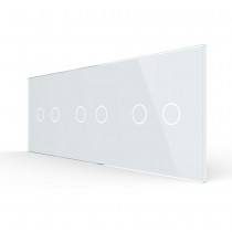 LIVOLO - 70222-61 (C7-C2/C2/C2-11) - БЯЛ, панел кристално стъкло, 6 точки, 223mm*80mm, EU