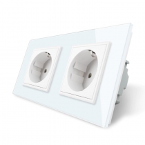 LIVOLO - VL-72EU-61 - Бял двоен контакт 2 x 220V/16A