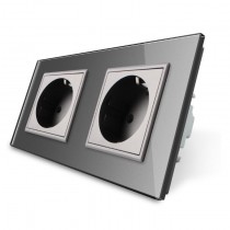 LIVOLO - VL-72EU-64 - Сребрист двоен контакт 2 x 220V/16A