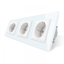 LIVOLO - VL-73EU-61 - Бял троен контакт 3 x 220V/16A