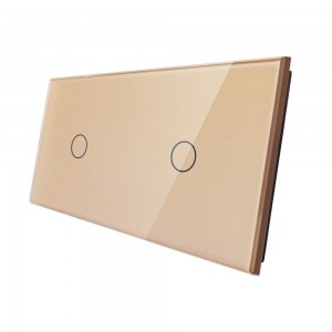 LIVOLO - 7011-63 (C7-C1/C1-13) - ШАМПАНСКО, панел кристално стъкло, 2 точка, 151mm*80mm, EU