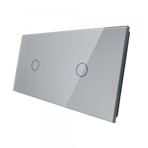 LIVOLO - 7011-64 (C7-C1/C1-15) - СРЕБРИСТ, панел кристално стъкло, 2 точка, 151mm*80mm, EU