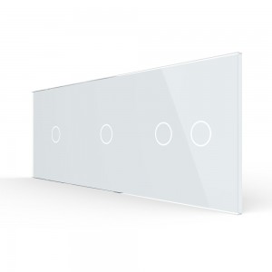 LIVOLO - 70112-61 - БЯЛ, панел кристално стъкло, 4 точки, 223mm*80mm, EU