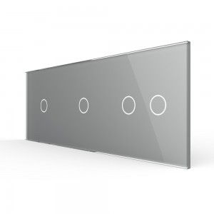 LIVOLO - 70112-64 (C7-C1/C1/C2-15) - СРЕБРИСТ, панел кристално стъкло, 4 точки, 223mm*80mm, EU