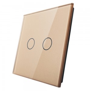 LIVOLO - 702-63 (C7-C2-13) - ШАМПАНСКО, панел кристално стъкло, 2 точки, 80mm*80mm, EU