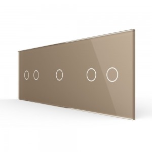 LIVOLO - 70212-63 (C7-C2/C1/C2-13) - ШАМПАНСКО, панел кристално стъкло, 5 точки, 223mm*80mm, EU