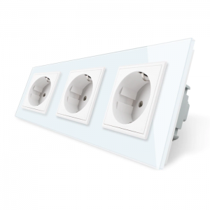 LIVOLO - VL-73EU-61 - Бял троен контакт 3 x 220V/16A