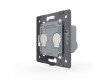 LIVOLO - VL-C702-62 - ЧЕРЕН, 2 сензорни КЛЮЧA, 1 посока, панел от кристално стъкло, подсвет