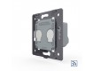 LIVOLO - VL-C702R-61 БЯЛ, 2 сензорни КЛЮЧA, ДИСТАНЦИОННЕН КОНТРОЛ, 1 посока, панел от кристално стъкло, подсвет