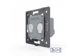 LIVOLO - VL-C702SR-61 - БЯЛ, 2 сензорни КЛЮЧA, ДИСТАНЦИОННЕН КОНТРОЛ, 2 ПОСОКИ, панел от кристално стъкло, подсвет