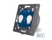 LIVOLO - VL-C702WR-63 - ЗЛАТИСТ МЕТАЛИК, 2 сензорни КЛЮЧA, ЩОРИ, ДИСТАНЦИОНЕН КОНРТОЛ, панел от кристално стъкло, подсвет