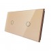 LIVOLO - 7011-63 (C7-C1/C1-13) - ШАМПАНСКО, панел кристално стъкло, 2 точка, 151mm*80mm, EU