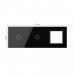 LIVOLO - 7011G-62 (C7-C1/C1/SR-12) - ЧЕРЕН, панел кристално стъкло, 1 точкa + 1 точкa + 1 гнездо, 223mm*80mm, EU