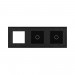 LIVOLO - 7011G-62 (C7-C1/C1/SR-12) - ЧЕРЕН, панел кристално стъкло, 1 точкa + 1 точкa + 1 гнездо, 223mm*80mm, EU