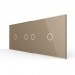 LIVOLO - 70121-63 (C7-C1/C2/C1-13) - ШАМПАНСКО, панел кристално стъкло, 4 точки, 223mm*80mm, EU