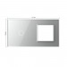 LIVOLO - 701G-61 (C7-C1/SR-15) - СРЕБРИСТ, панел кристално стъкло, 1 точкa + 1 гнездо контакт, 151mm*80mm, EU