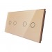 LIVOLO - 7022-63 (C7-C2/C2-13) - ШАМПАНСКО, панел кристално стъкло, 4 точки, 151mm*80mm, EU
