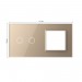 LIVOLO - 702G-63 (C7-C2/SR-13) - ШАМПАНСКО, панел кристално стъкло, 2 точки + 1 гнездо контакт, 151mm*80mm, EU