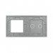 LIVOLO - 702G-64 (C7-C2/SR-15) - СРЕБРИСТ, панел кристално стъкло, 2 точки + 1 гнездо контакт, 151mm*80mm, EU