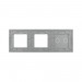 LIVOLO - 702GG-64 (C7-C2/SR/SR-15) - СРЕБРИСТ, панел кристално стъкло, 2 точки + 2 гнезда контакт, 223mm*80mm, EU